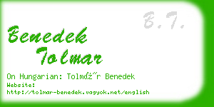 benedek tolmar business card